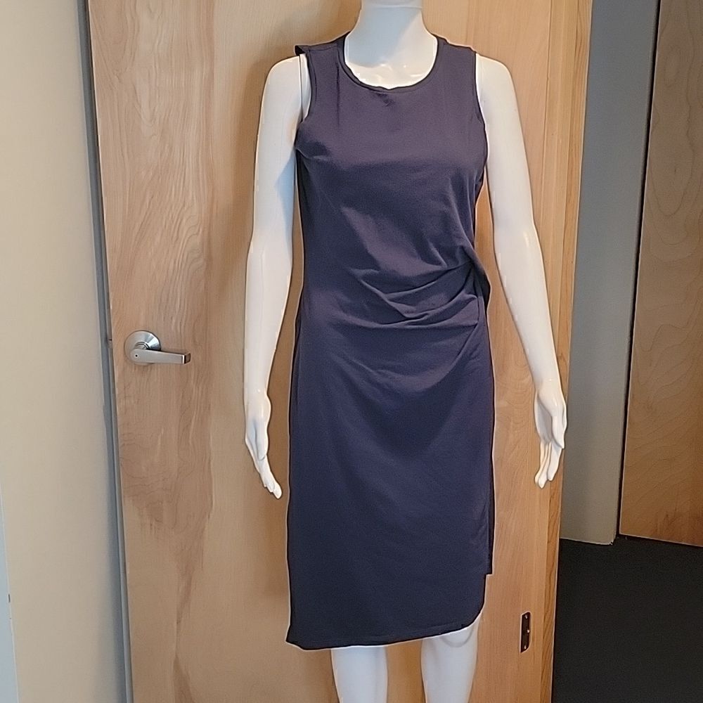 Michael Kors midnight blue side ruched sleeveless dress